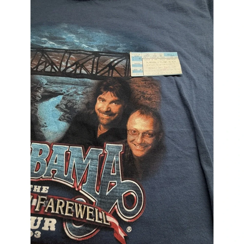 Vintage Alabama Tshirt Men's XL Blue 2003 Farewell Tour Double Sided Country 00s - Picture 12 of 12